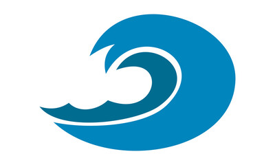 Naklejka premium minimalist blue water wave vector icon