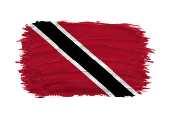 Textured trinidad tobago flag bold brushstrokes artistic flair national symbol isolated on white background