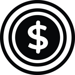 Dollar sign target symbol financial aim success money goal coin icon graphic