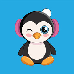 Penguin Cartoon Vector – Cute Kawaii Animal Illustration