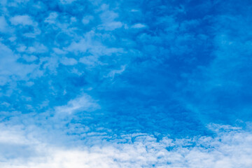 Panorama of cloud clear sky background for summer vacation concept at ocean and summer sea water with sunlight of beautiful cloudy	