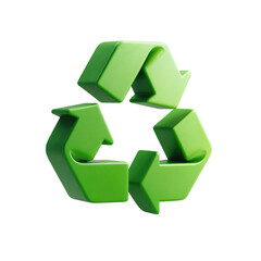 Obraz premium 3D green recycle symbol