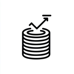 Stack of coins with an arrow indicating growth, ideal for financial growth concepts, investment ideas, business presentations, and infographic designs.