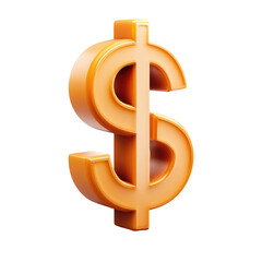 Obraz premium 3D rendered orange dollar sign (1)