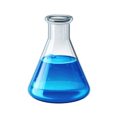 Clear glass flask, filled with vibrant blue liquid (1)