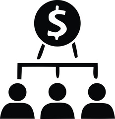 Financial presentation concept showing dollar sign target and audience figures for business growth and investment strategy