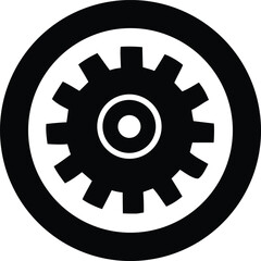 Modern cogwheel icon symbolizing industry engineering mechanics and mechanical components for technology and business applications
