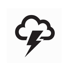 Cloud With Lightning Bolt Logo Vector isolated on white background