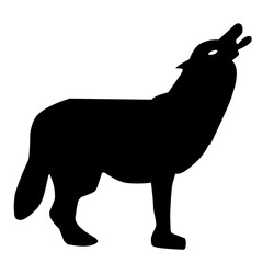 flat vector wolf animal isolated on transparent background