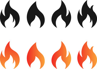 set of fire flames