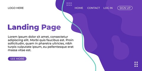 Abstract Gradient Background Landing Page Mockup for Website Design