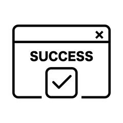 Success notification icon with checkmark window