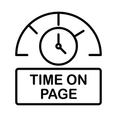 Time on page analytics icon with clock gauge