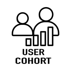 User cohort analysis icon for behavior segmentation