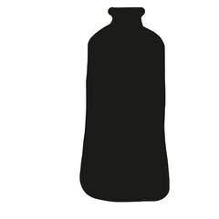 black plastic bottle isolated