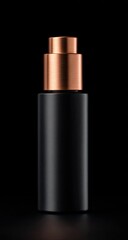 Obraz premium Matte black cylindrical bottle, copper accents