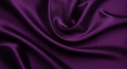Luxurious purple satin fabric with flowing folds and elegant texture
