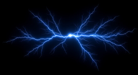 Abstract blue glowing plasma lightning effect with electric energy, light streaks, and futuristic background design. Perfect for science, technology, and energy concepts.