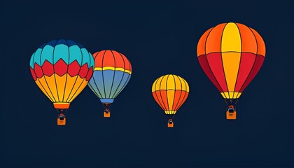 Obraz premium Hot air balloon designs created with geometric shapes and lines