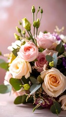 Obraz premium A bouquet of pastel flowers