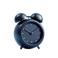 Dark navy blue alarm clock, 3D render