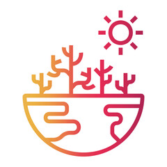 climate change Line Gradient Icon