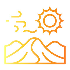 climate change Line Gradient Icon