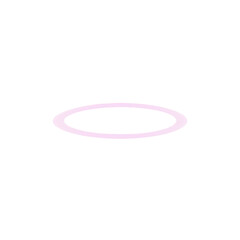 Obraz premium Minimal glowing pink neon circle outline on white background, futuristic abstract ring design