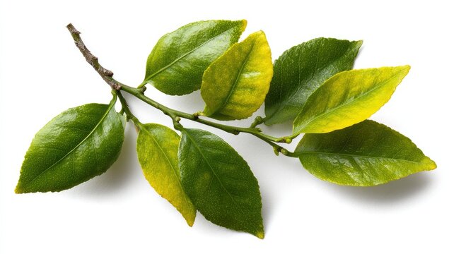 Lemon branch with leaves