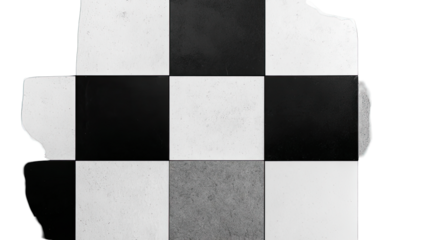 Checkered, irregular-edged, tile pattern