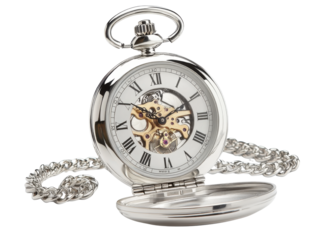 antique pocket watch on white background
