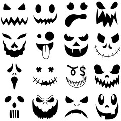 Collection of Scary Pumpkin Faces for Halloween