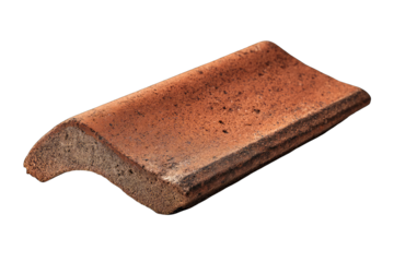Roof tile, terracotta, curved edge