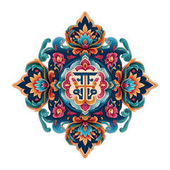 Fototapeta premium Decorative Hindu Lotus Padma Mandala Icon for Spiritual and Cultural Design