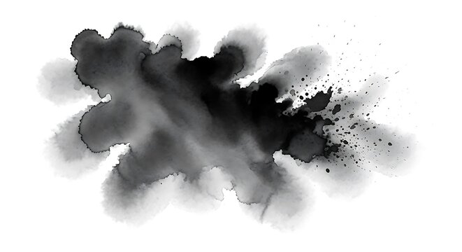 Abstract Black Ink Splash Exploding Artistic Water Color Effect Dynamic Motion Burst Texture Background