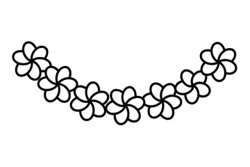 Simple black outline floral garland decoration