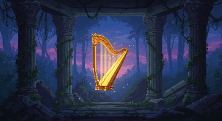 Golden Harp in Forest Temple Ruins