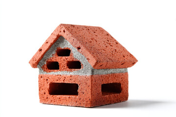 Common style house brick isolated on white