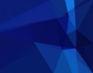 Obraz premium Deep Blue Polygonal Abstraction with Layered Crystalline Facets.