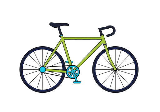 Classic yellow bicycle isolated on transparent background