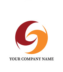 Abstract Swirl Circle Logo Design – Red and Orange Modern Business Symbol