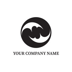 Abstract Black Circular Logo with Wave Shape – Modern Minimal Corporate Branding Design