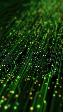 Intricate green circuit board detail
