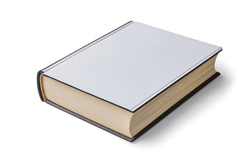 Blank white book cover ready for custom design, perfect for branding, education, or creative projects.