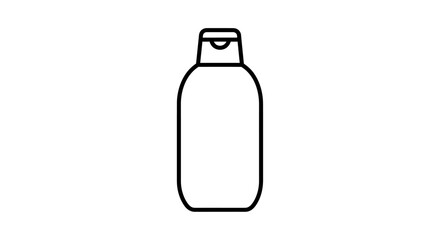 Minimalist Outline of a Shampoo Bottle with Flip-Top Cap