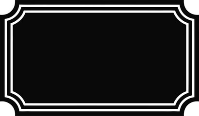 Ornate black rectangle with white border vector