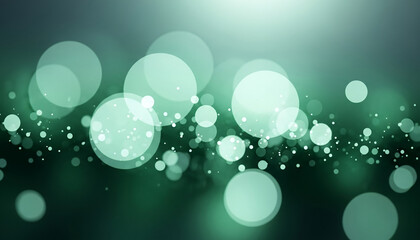 Abstract background with green bokeh lights creating a soft and dreamy atmosphere, forming a calming and elegant impression that feels artistic, modern