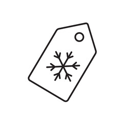 A vector icon of a price tag with a festive symbol, representing special holiday offers or discounts, created in line style with editable stroke