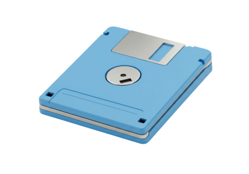Isolated 5.25-inch floppy diskette against a neutral background, a vintage technology for file storage - Powered by Adobe