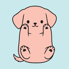 Cute dog Illustration. Minimalist vector art of a puppy.